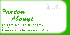 marton abonyi business card